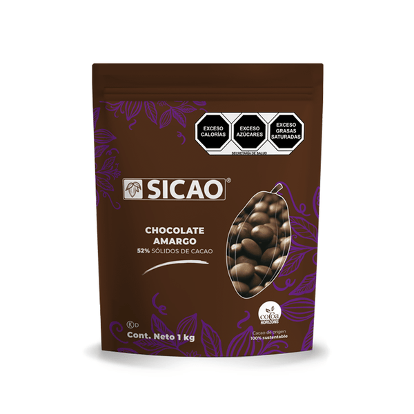 SICAO CHOCOLATE AMARGO 52% - 5 KG * - NTD INGREDIENTES MEXICO
