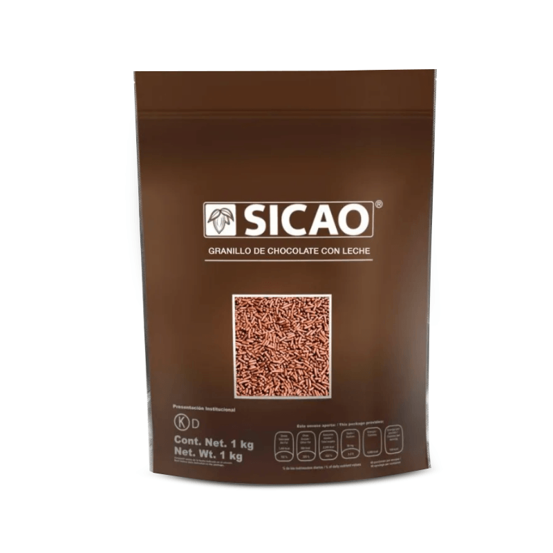 SICAO GRANILLO SABOR A CHOCOLATE CON LECHE 1KG * - NTD INGREDIENTES MEXICO