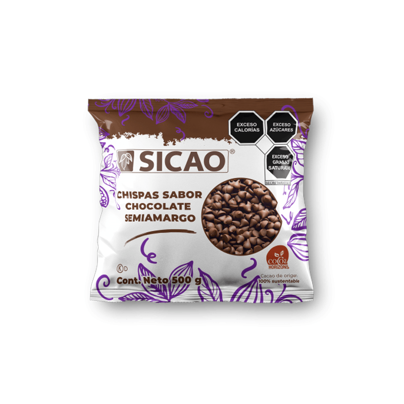 SICAO CHISPA SABOR CHOCOLATE SEMIAMARGO 500GR* - NTD INGREDIENTES MEXICO